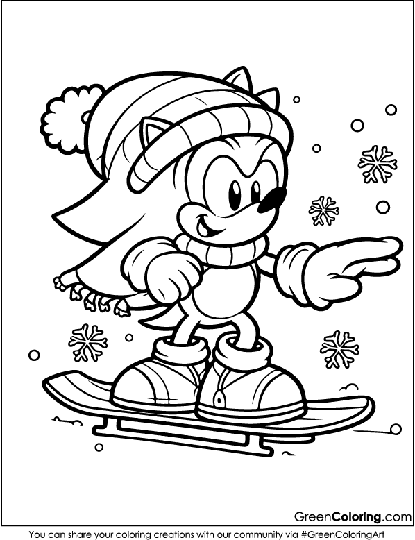 Coloring Page of Sonic