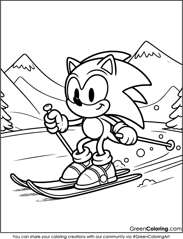Sonic Winter Season Coloring Page