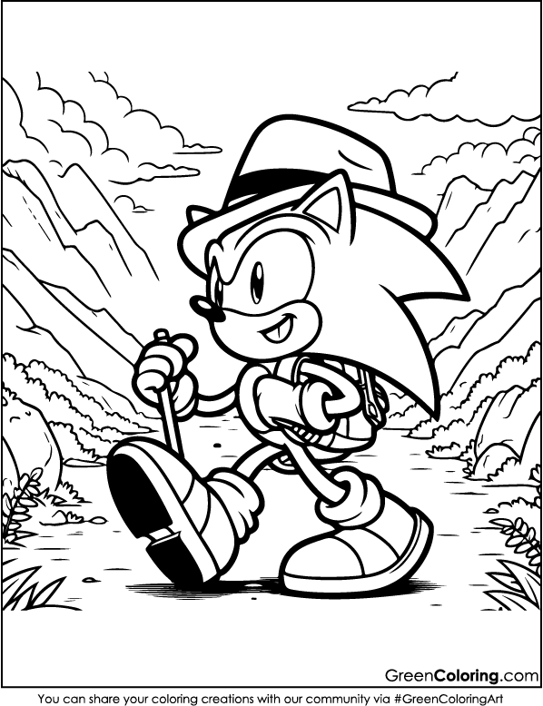 Sonic Coloring Page for Toddlers