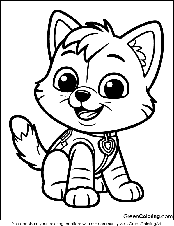 cute cat coloring page for kids and toddlers