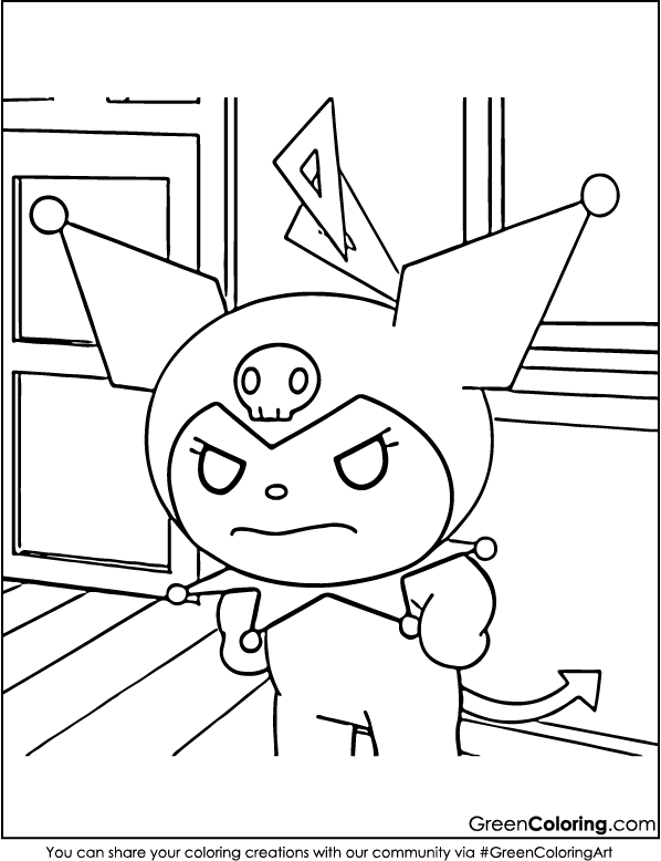 Kuromi printable coloring pages