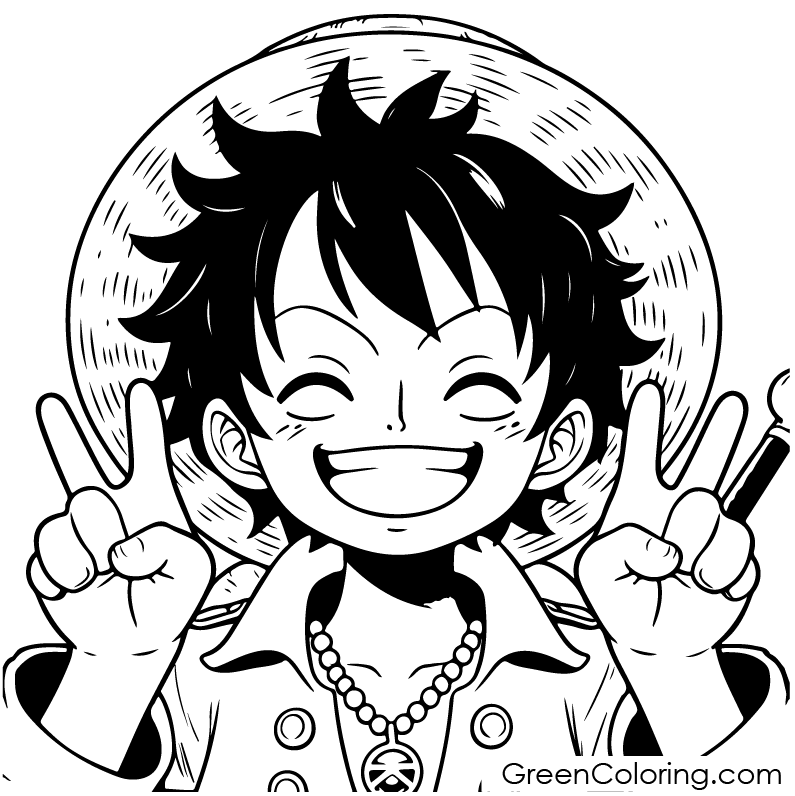A one piece coloring page. free coloring pages for kids.