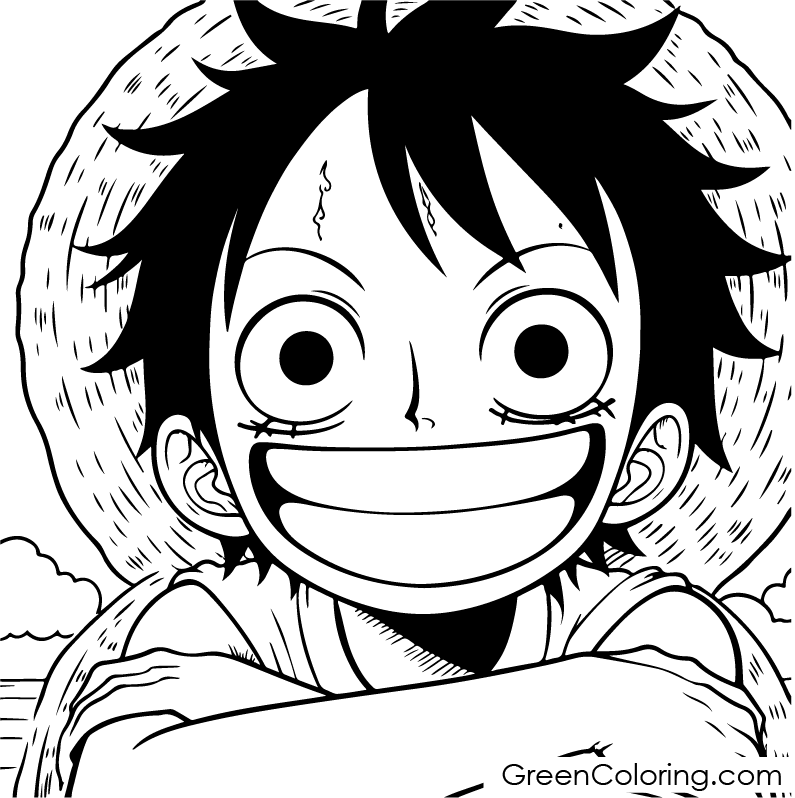 One piece Coloring page for kids.
