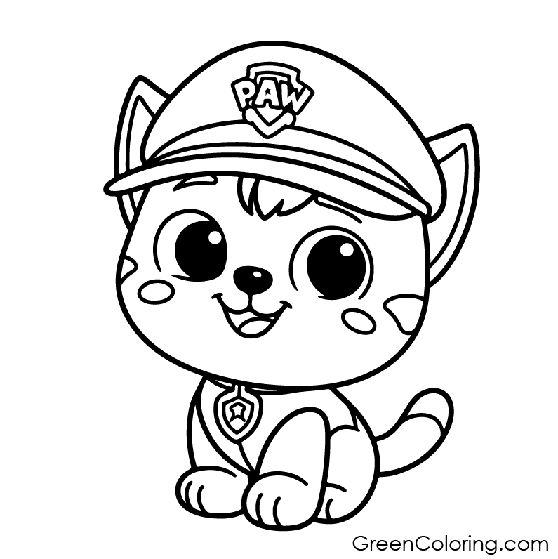 Paw Patrol Coloring page for toddlers.