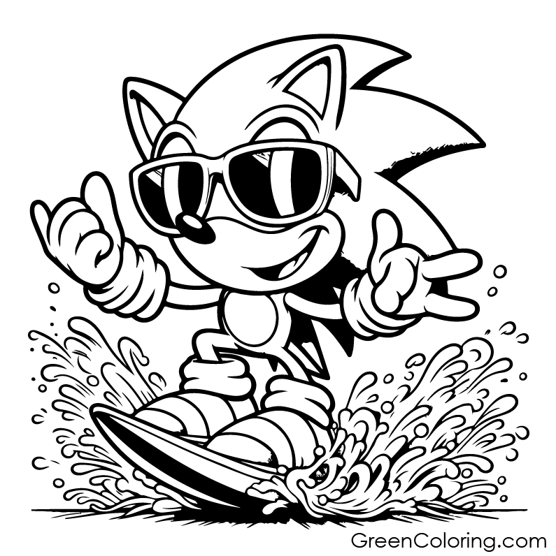 A sonic coloring page. free coloring pages for kids.