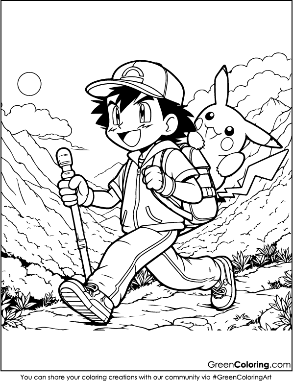 Pikachu free coloring pages for kids and toddlers