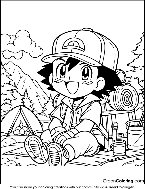 Pokémon coloring page for kids