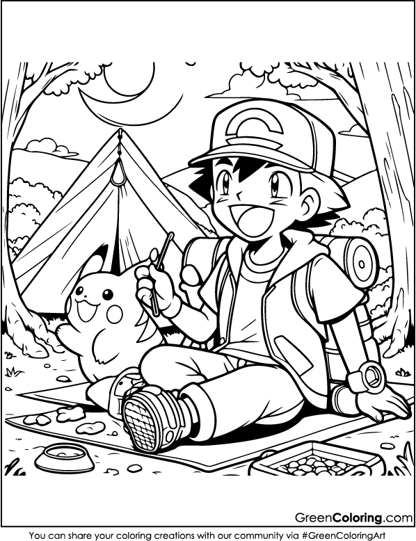 pokemon coloring page for kids