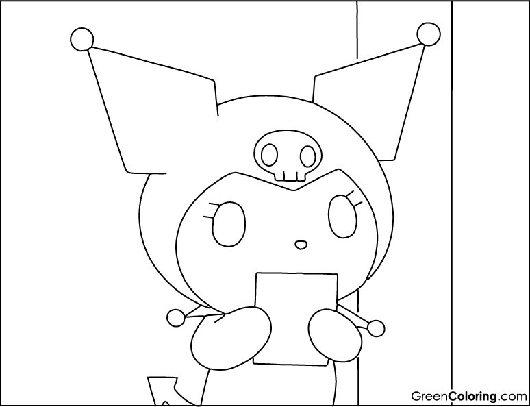 cute kuromi coloring pages easy