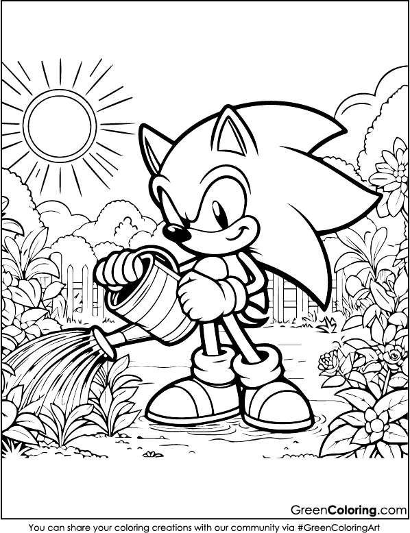 sonic waters plants and flowers coloring page