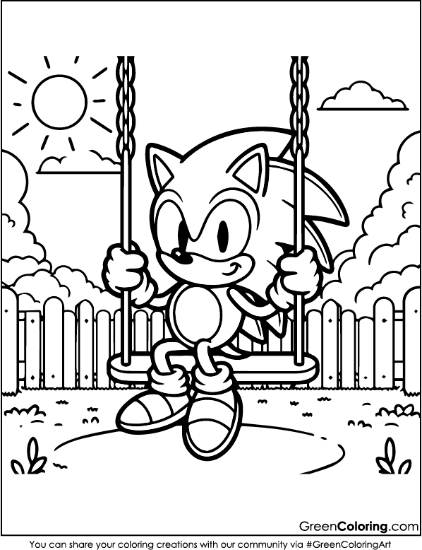 sonic play outdoor coloring page