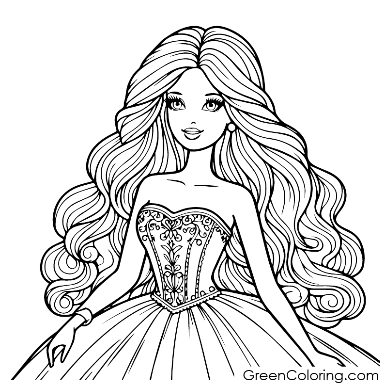 barbie coloring page