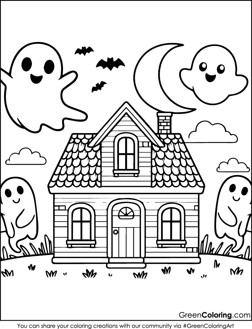 Free Halloween cat Coloring Page pdf printable