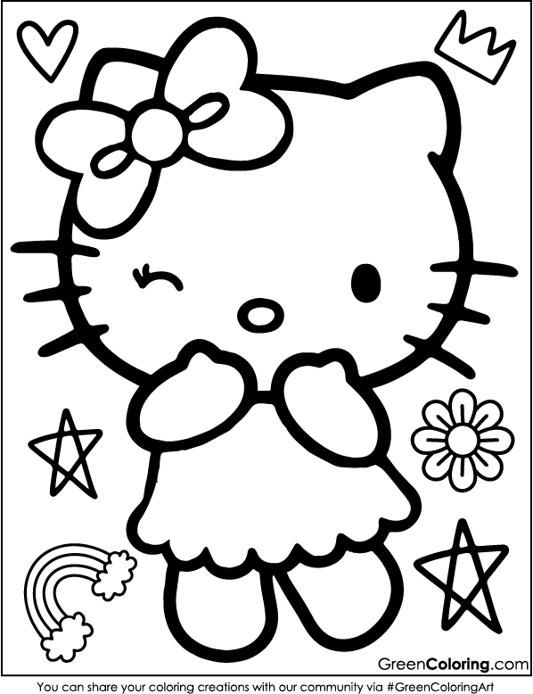 Printable Hello Kitty Coloring Pages Free Download