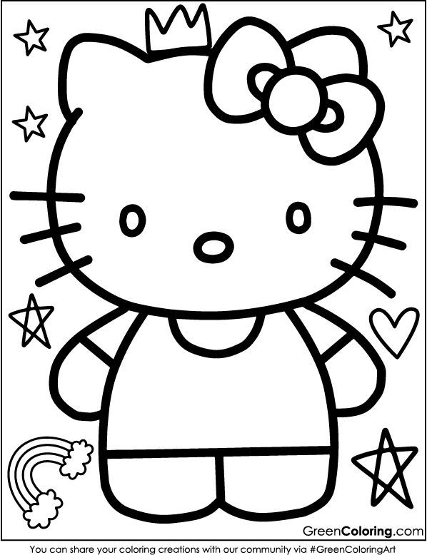 Hello Kitty Coloring Page