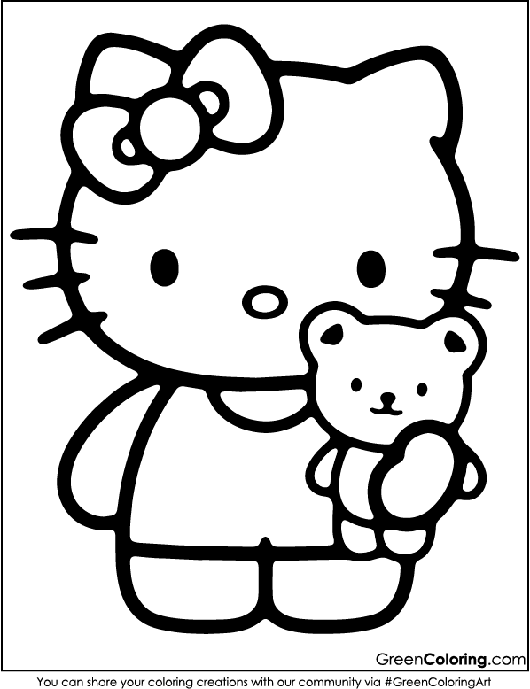 coloring pages of Hello kitty pdf free