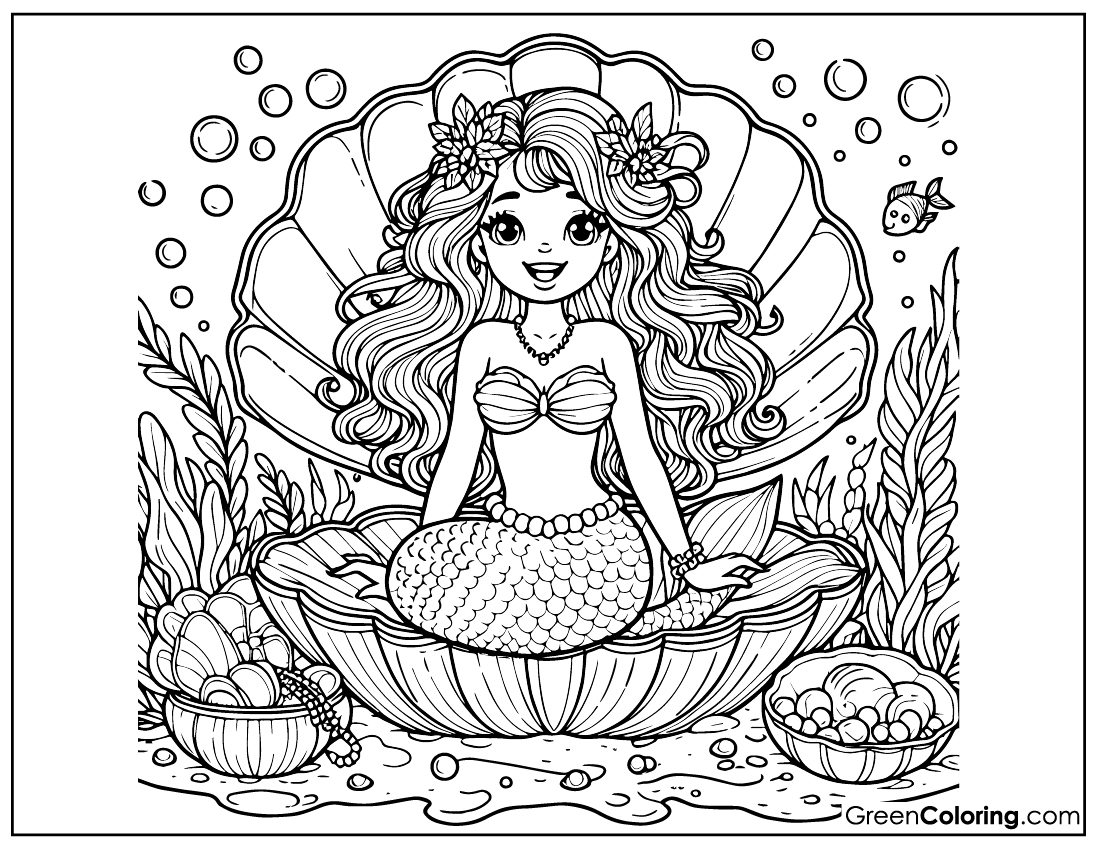 Mermaid coloring page