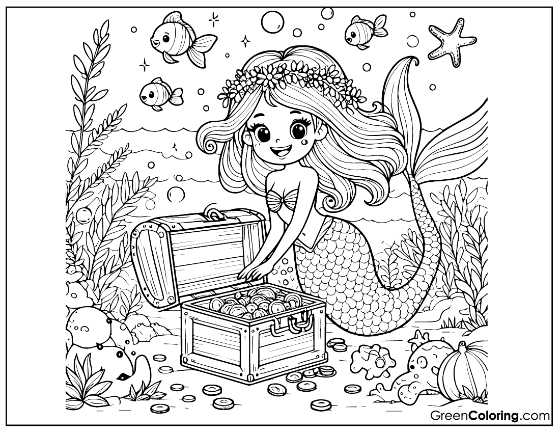 Mermaid coloring pages pdf printable online