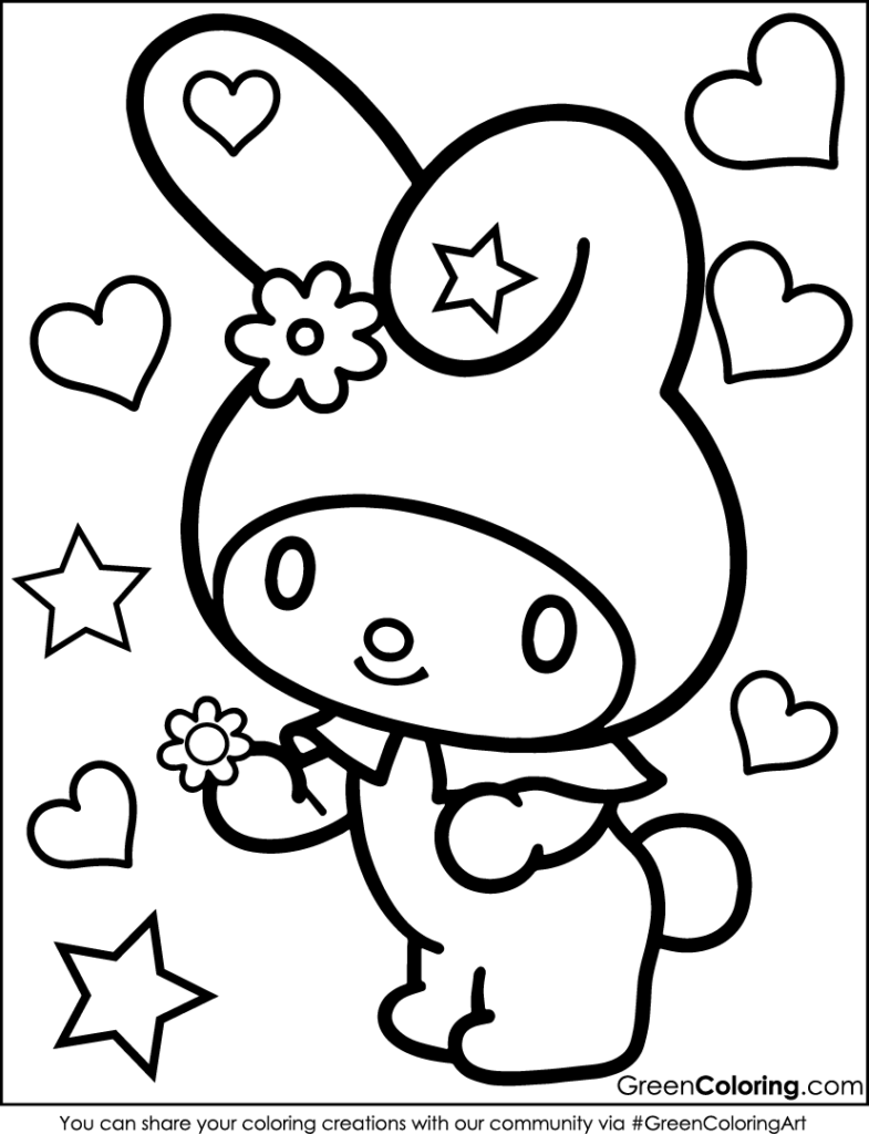 My Melody Coloring Pages: Get 10 Free Printable PDFs!