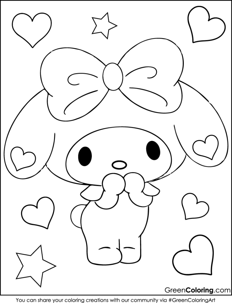 My Melody Coloring Pages: Get 10 Free Printable PDFs!