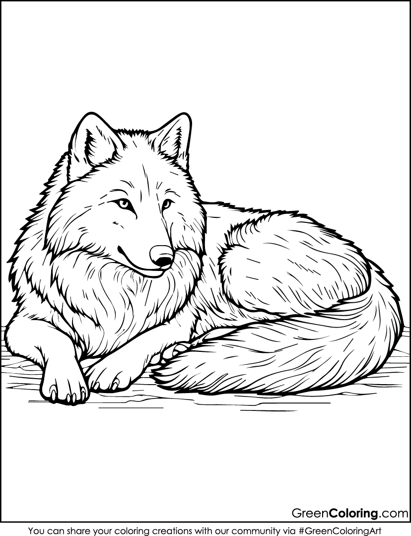 Wolf Coloring Pages pdf printable