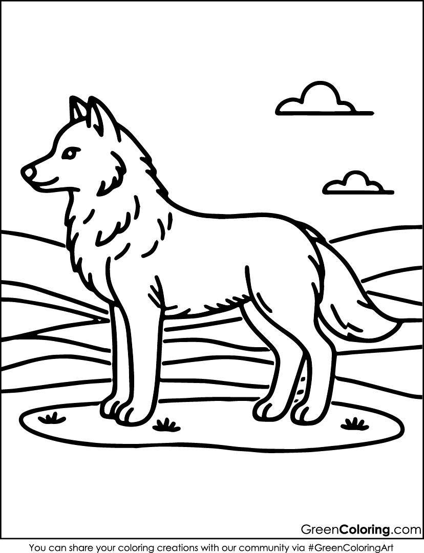 printable wolf coloring pages