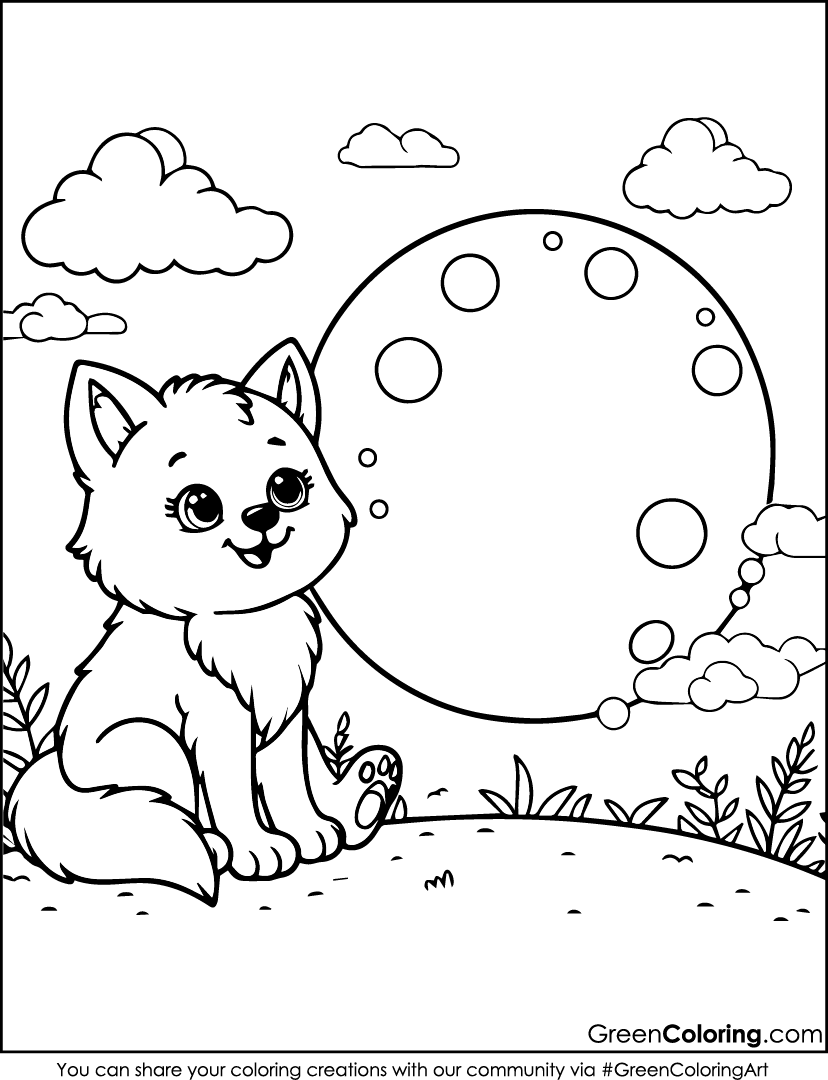 baby wolf coloring pages