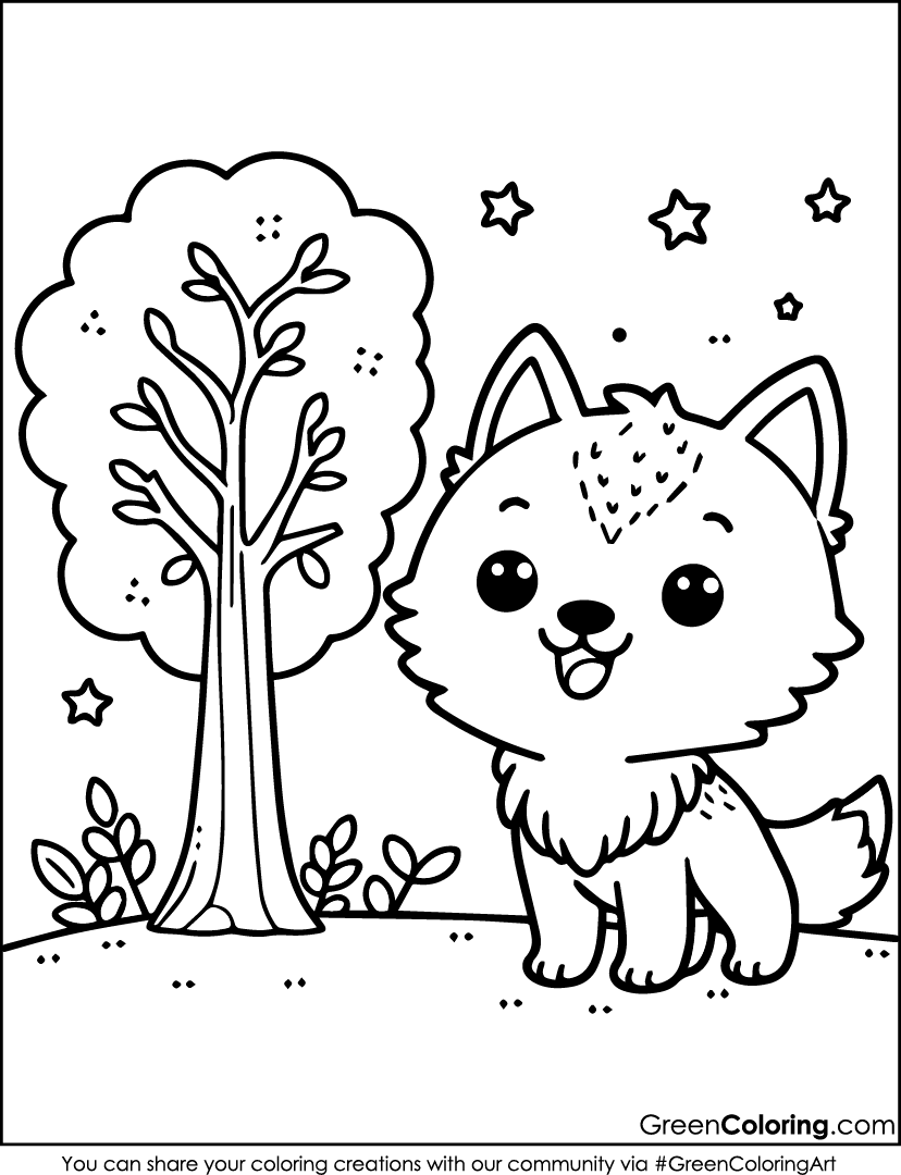 cute coloring pages for wolf