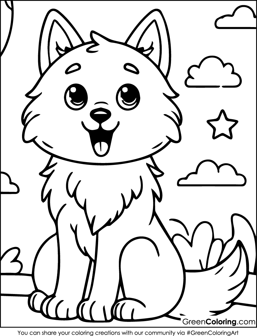 Wolf Coloring Page