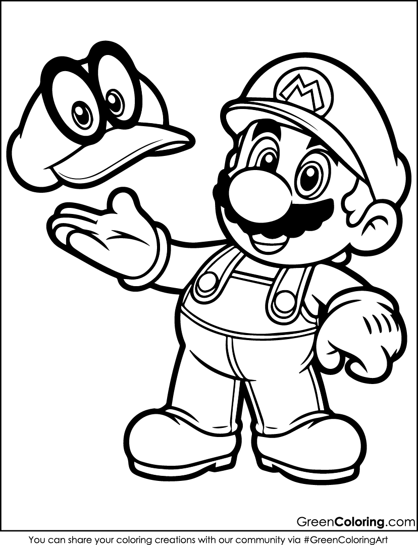 mario odyssey coloring pages printable free