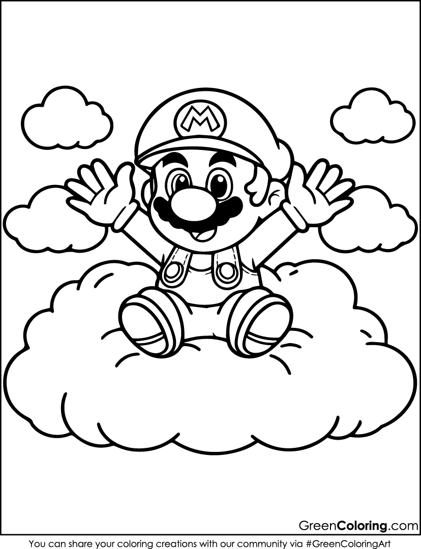 coloring pages of super mario for kids and toddlers