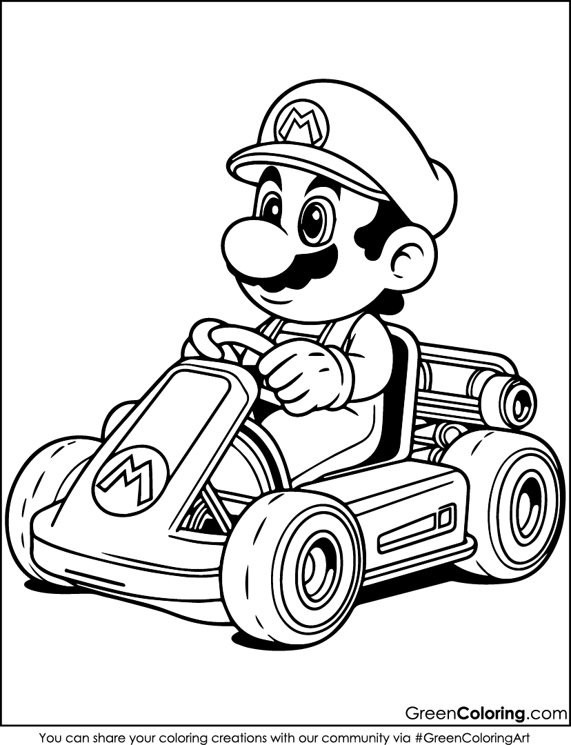 mario kart coloring pages pdf