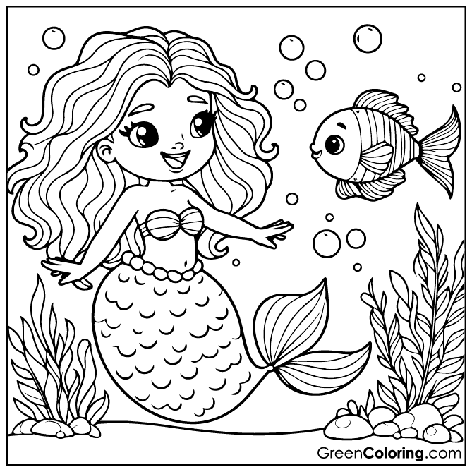 Mermaid coloring pages