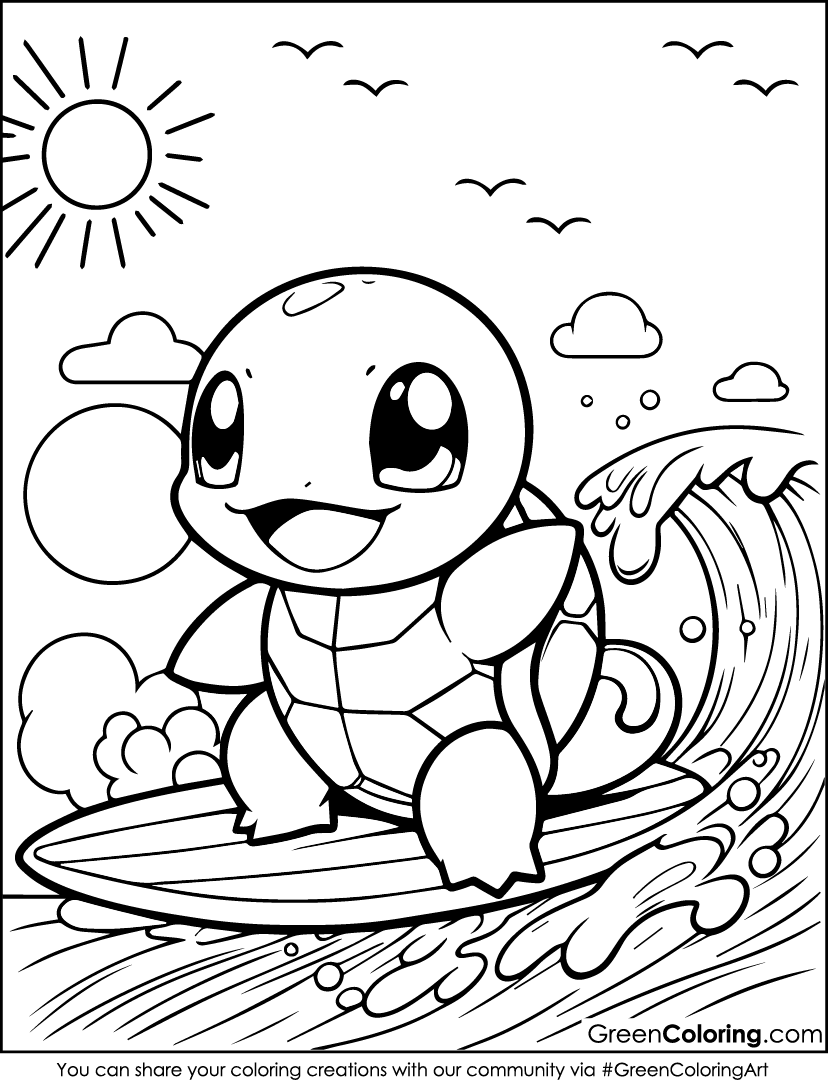 squirtle pokemon coloring pages