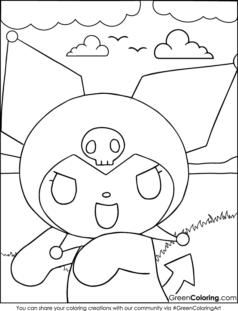 Kuromi coloring pages printable