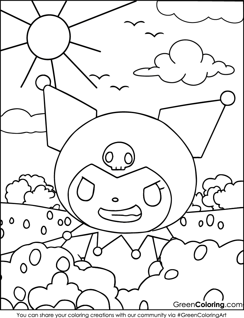 Free Kuromi coloring pages pdf