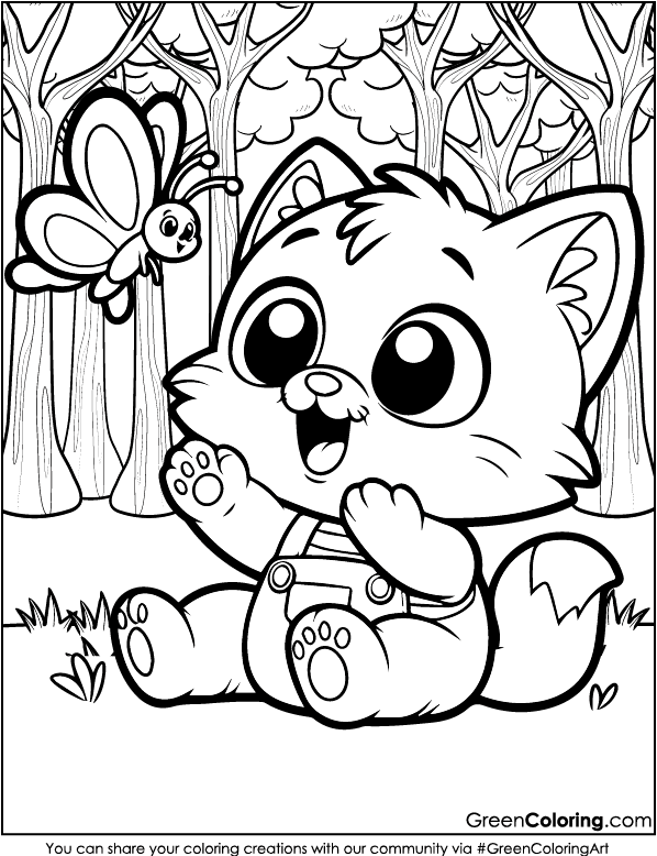 Cute Cat Coloring Pages Free Download