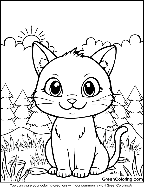 coloring page cat