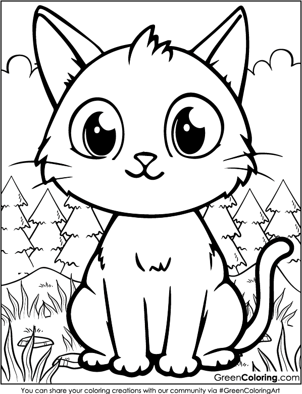 Cat Coloring Page