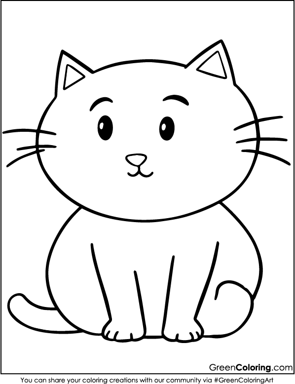 Free Cat Colouring Page PDF