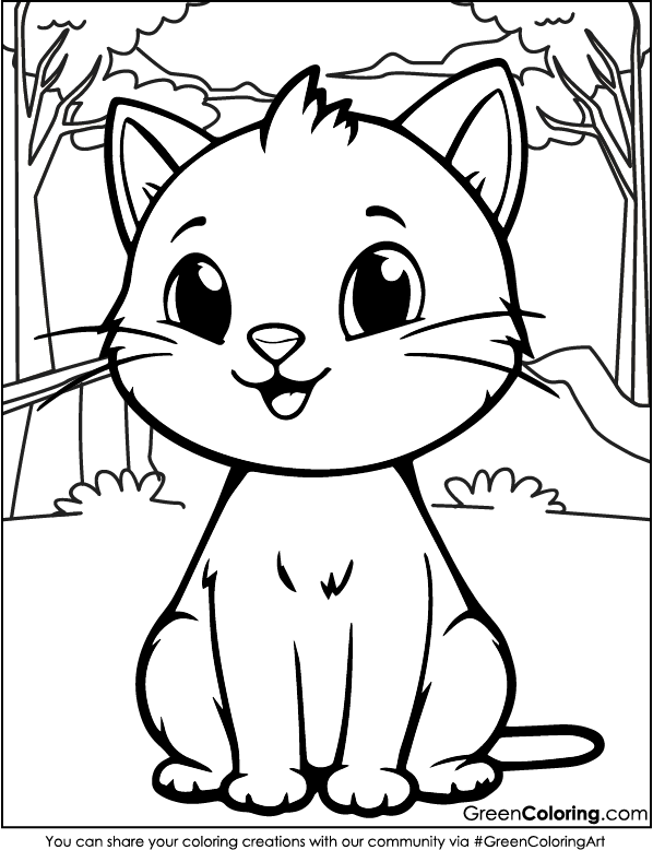 Cat Coloring Pages for Kids