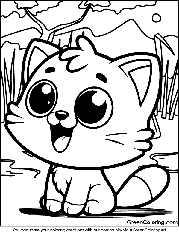 Cute Cat Coloring Pages Free Download