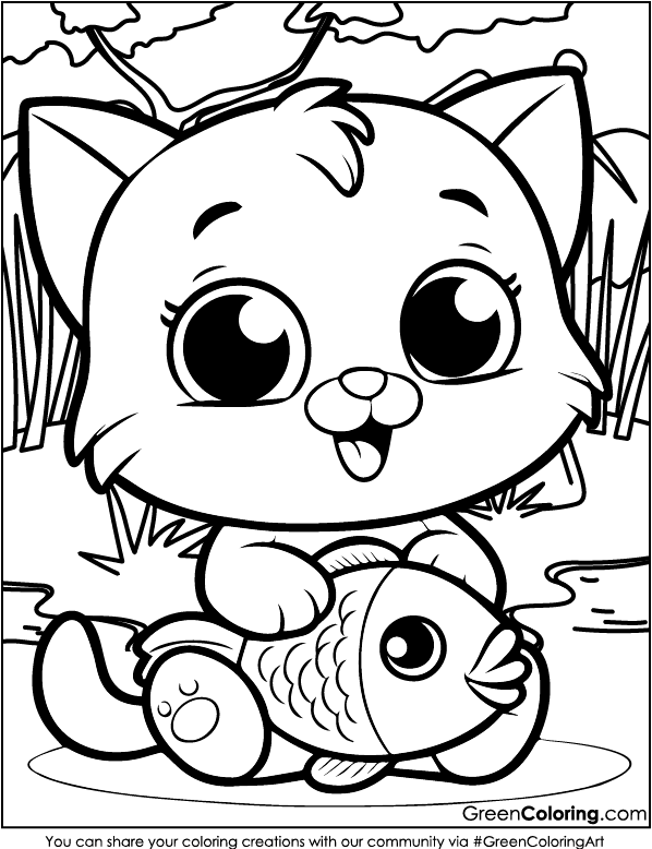 Free Cat Coloring Page PDF