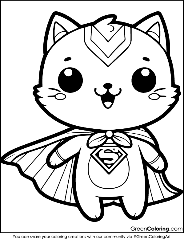 baby cat coloring page easy