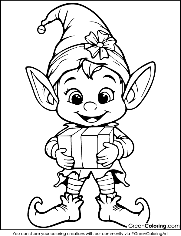 christmas coloring pages elf