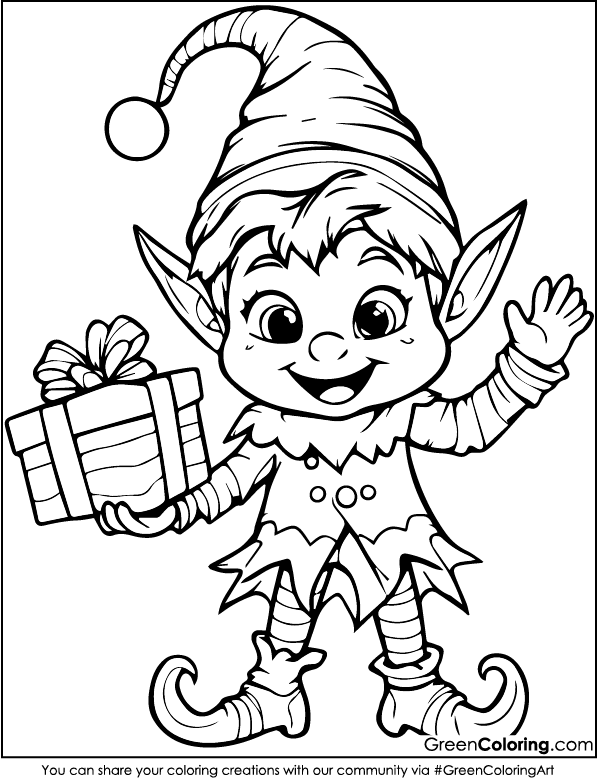 Elf coloring pages pdf free download