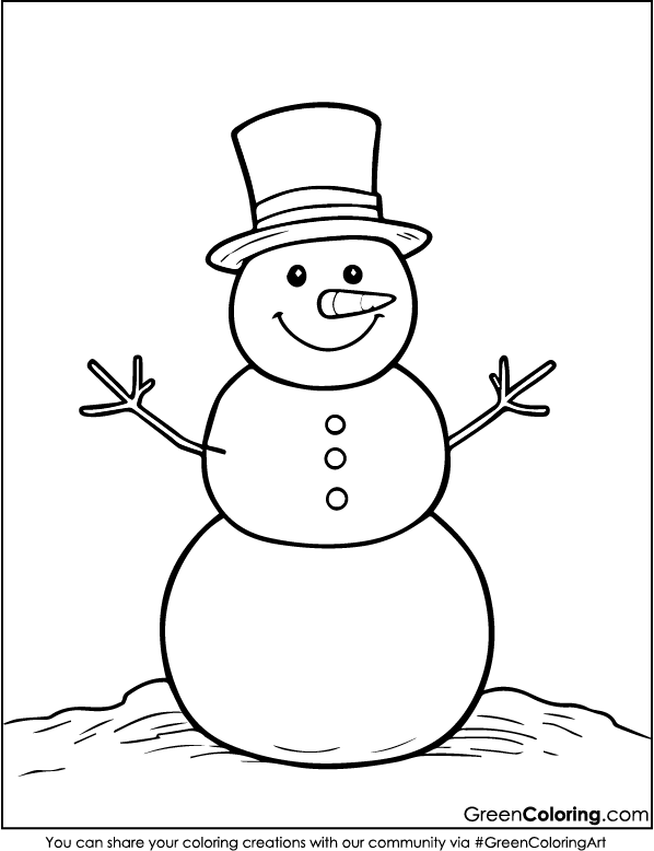 Snowman coloring pages free printable