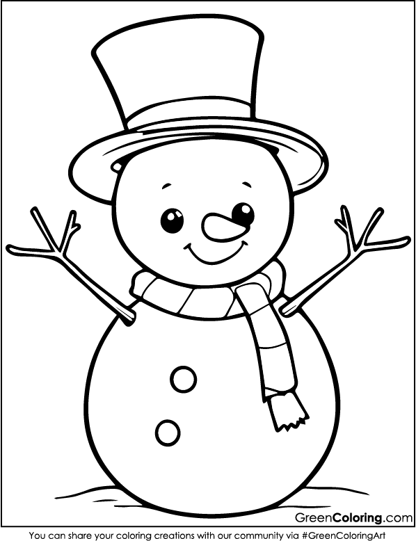 christmas coloring pages snowman