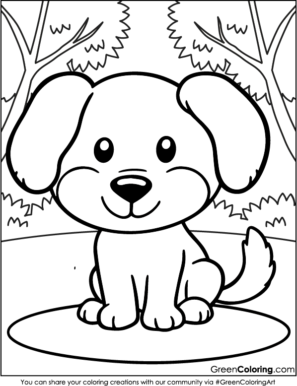 coloring pages cute dogs