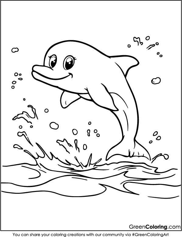 Dolphin Coloring Pages PDF